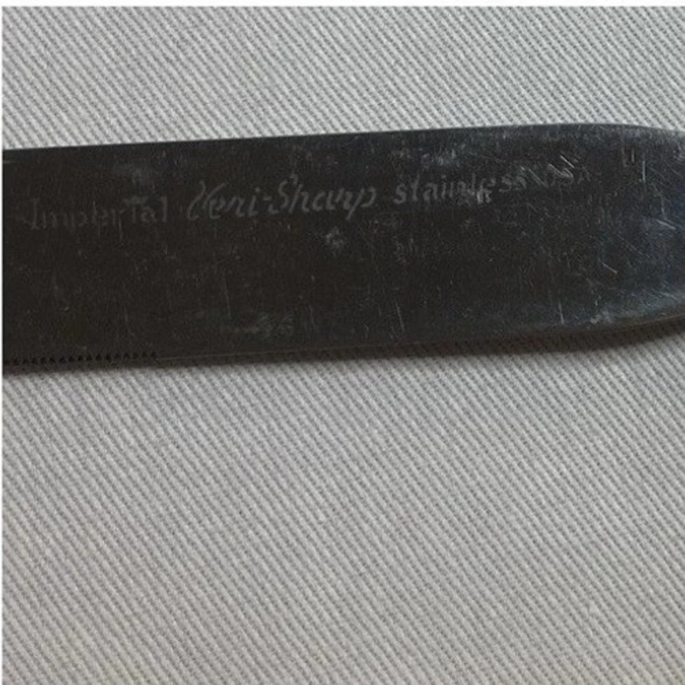 Imperial Veri-Sharp Stainless Steel Spreader Knife Wood Handle‎ Vintage 8.5 Inch